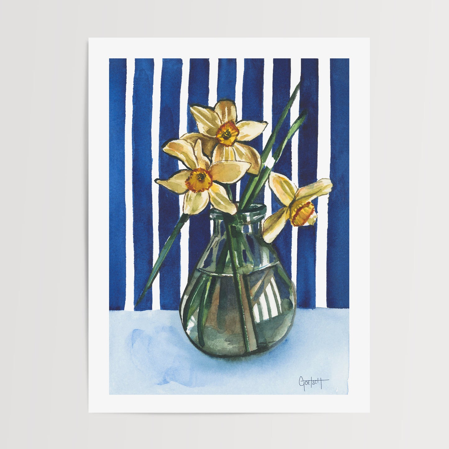 'Daffodils in Blue' Print