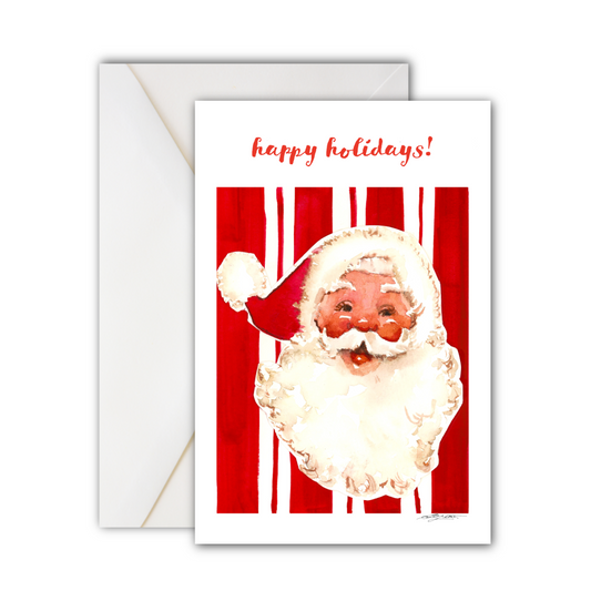 Happy Santa Holiday Card Set of 10