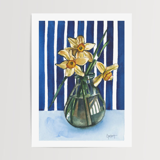 'Daffodils in Blue' Print